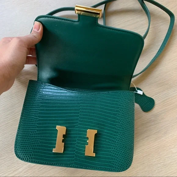 Fashion Classic Leather Purse shoulder bag with lizard pattern - Picture 1 of 6